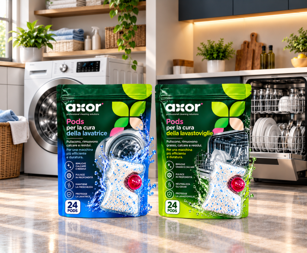 Novità 1 Pods AXOR per la cura di lavatrice e lavastoviglie